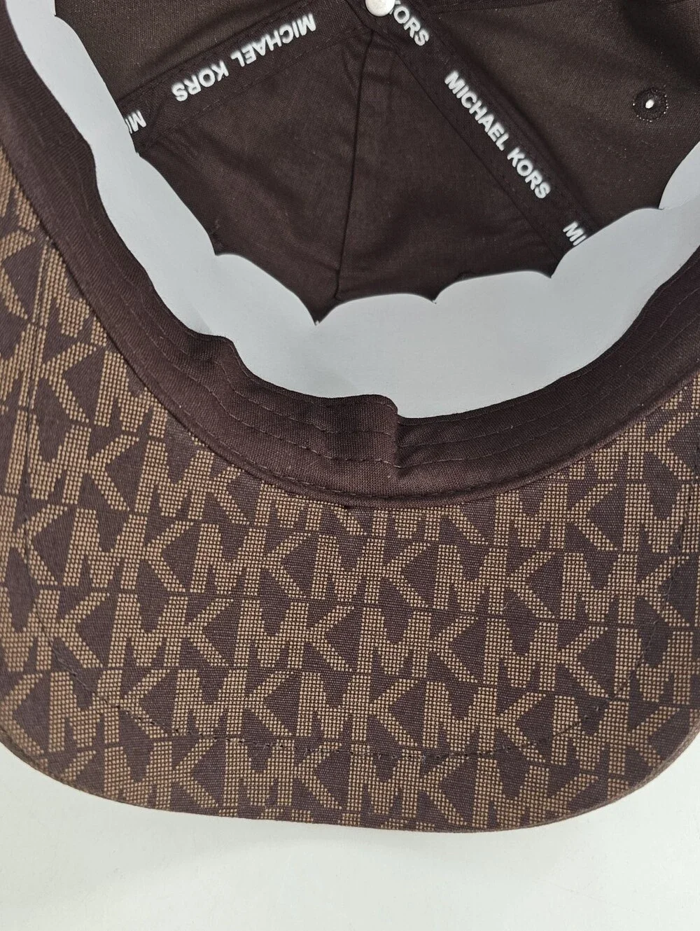 Michael Kors Monogram Logo Print Baseball Cap Women's